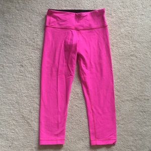 Lululemon Wunder Under Crop Leggings Pink Sz 4